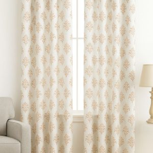 SANJARR Beige _Linen Sheer Print Curtains