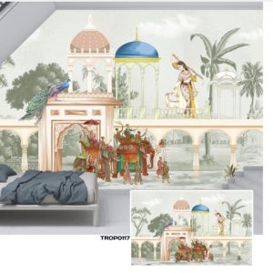 Tropical design custom printed wallpaper by Sanjar Furnishings in Bangalore"