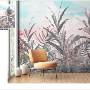 Tropical design custom printed wallpaper by Sanjar Furnishings in Bangalore"