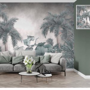 Tropical design custom printed wallpaper by Sanjar Furnishings in Bangalore"