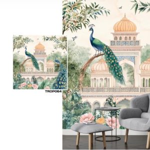 Tropical design custom printed wallpaper by Sanjar Furnishings in Bangalore
