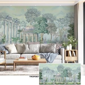 Tropical design custom printed wallpaper by Sanjar Furnishings in Bangalore