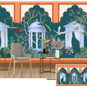 Tropical design custom printed wallpaper by Sanjar Furnishings in Bangalore