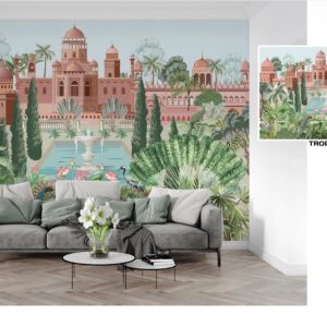 Tropical design custom printed wallpaper by Sanjar Furnishings in Bangalore