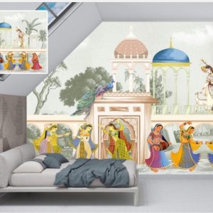Tropical design custom printed wallpaper by Sanjar Furnishings in Bangalore