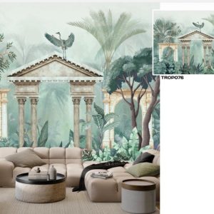 Tropical design custom printed wallpaper by Sanjar Furnishings in Bangalore