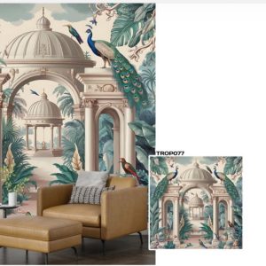 Tropical design custom printed wallpaper by Sanjar Furnishings in Bangalore