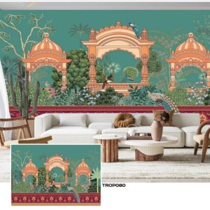 Tropical design custom printed wallpaper by Sanjar Furnishings in Bangalore
