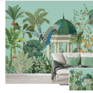 Tropical design custom printed wallpaper by Sanjar Furnishings in Bangalore