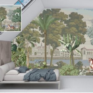 Tropical design custom printed wallpaper by Sanjar Furnishings in Bangalore