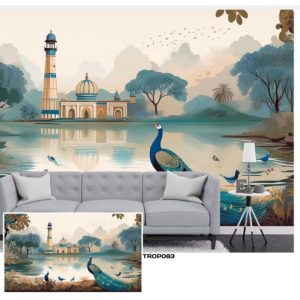 Tropical design custom printed wallpaper by Sanjar Furnishings in Bangalore