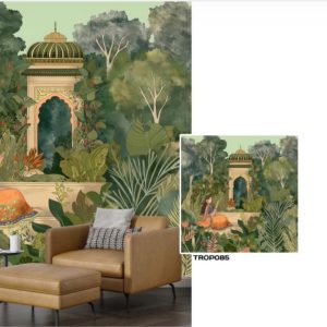 Tropical design custom printed wallpaper by Sanjar Furnishings in Bangalore