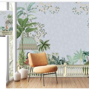 Tropical design custom printed wallpaper by Sanjar Furnishings in Bangalore