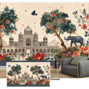 Tropical design custom printed wallpaper by Sanjar Furnishings in Bangalore