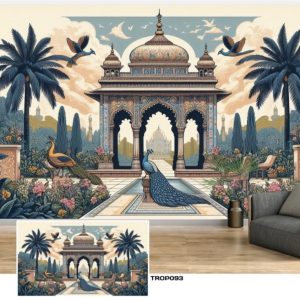 Tropical design custom printed wallpaper by Sanjar Furnishings in Bangalore