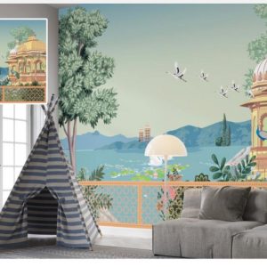Tropical design custom printed wallpaper by Sanjar Furnishings in Bangalore