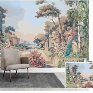 Tropical design custom printed wallpaper by Sanjar Furnishings in Bangalore