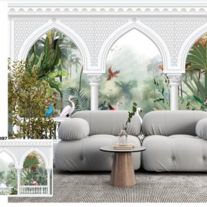 Tropical design custom printed wallpaper by Sanjar Furnishings in Bangalore