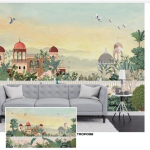 Tropical design custom printed wallpaper by Sanjar Furnishings in Bangalore