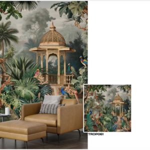 Tropical design custom printed wallpaper by Sanjar Furnishings in Bangalore