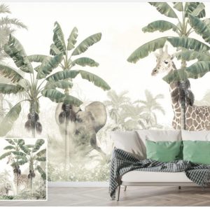 Tropical design custom printed wallpaper by Sanjar Furnishings in Bangalore