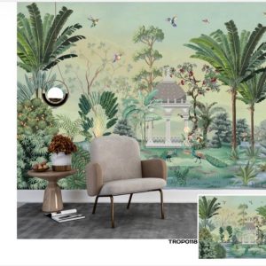 ropical design custom printed wallpaper by Sanjar Furnishings in Bangalore