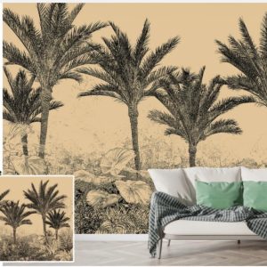 Tropical design custom printed wallpaper by Sanjar Furnishings in Bangalore