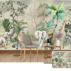 Tropical design custom printed wallpaper by Sanjar Furnishings in Bangalore