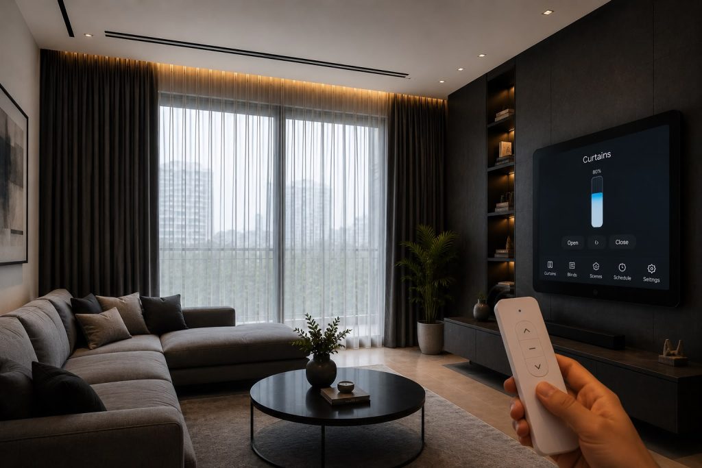Motorized Curtains smart blinds bangalore 2